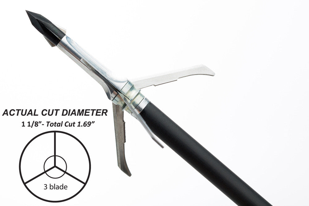 Grim Reaper Razortip Mechanical Broadheads - NEW - Mini Mag RT 100 gr 4 Blade 1 1/4" - #1971