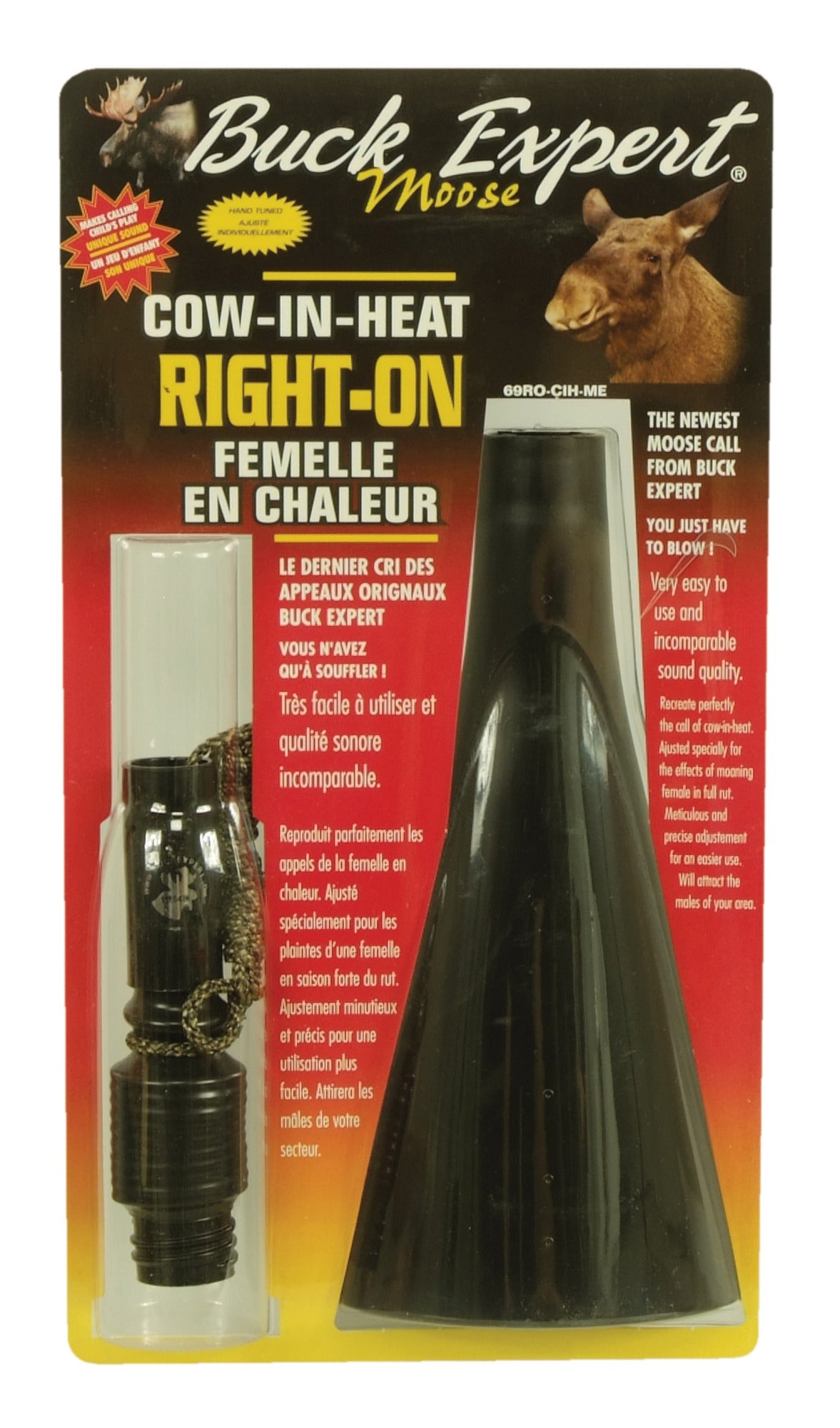 Buck Expert Right-On Cow-In-Heat Moose Call with Megaphone Horn