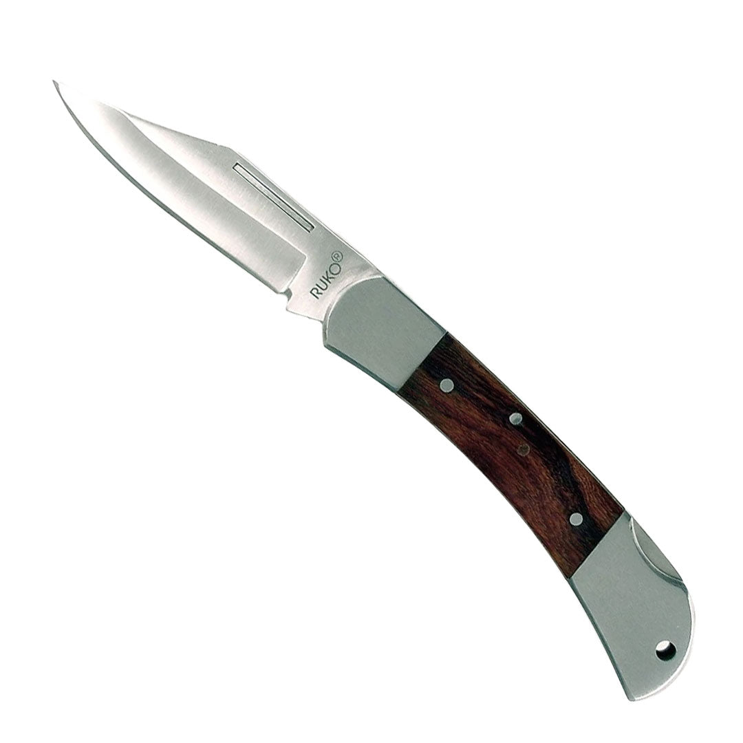Ruko Outdoors 420A 3.5" Folding Blade Knife Hardwood Handle
