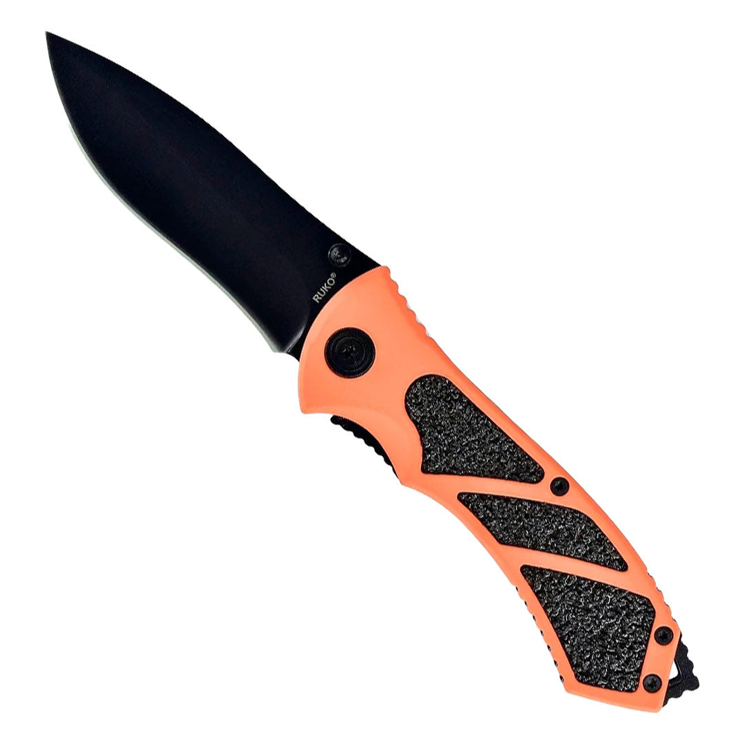 Ruko Outdoors 440A 3.25" Folding Blade Knife Blaze Orange Handle