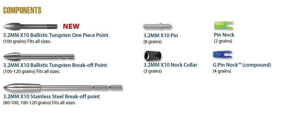 Easton X10 Shafts (12 pack)