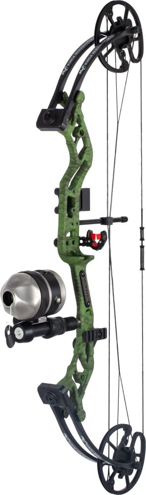 Cajun Bowfishing Sucker Punch Pro RTF w Reclaim Reel Bowfishing Bow - Slime Green / Right Hand / 20-50