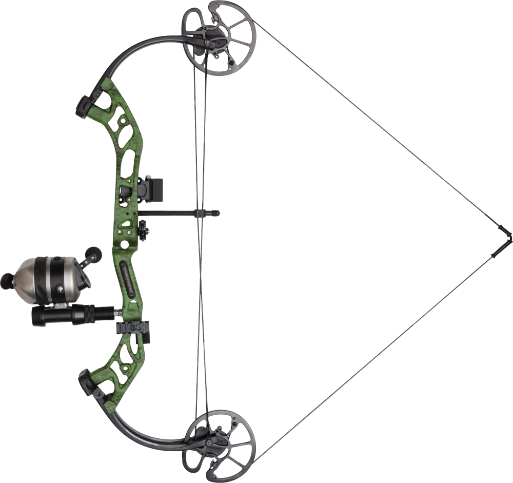 Cajun Bowfishing Sucker Punch Pro RTF w Reclaim Reel Bowfishing Bow - Slime Green / Right Hand / 20-50