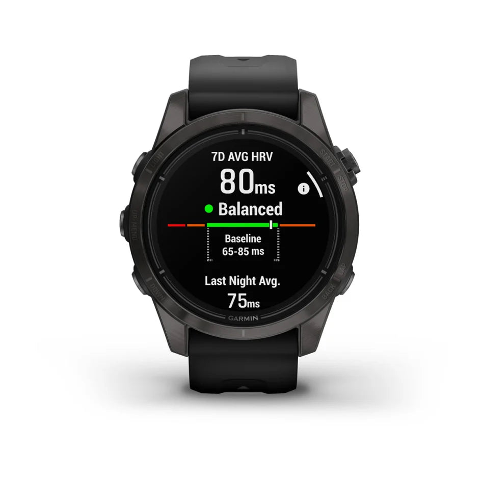 Garmin epix™ Pro (Gen 2) – Sapphire Edition Carbon Gray DLC Titanium with Black Band 42 mm