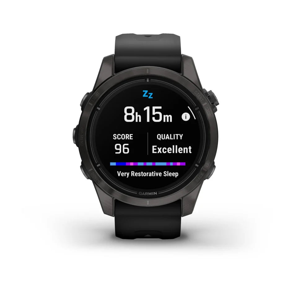 Garmin epix™ Pro (Gen 2) – Sapphire Edition Carbon Gray DLC Titanium with Black Band 42 mm