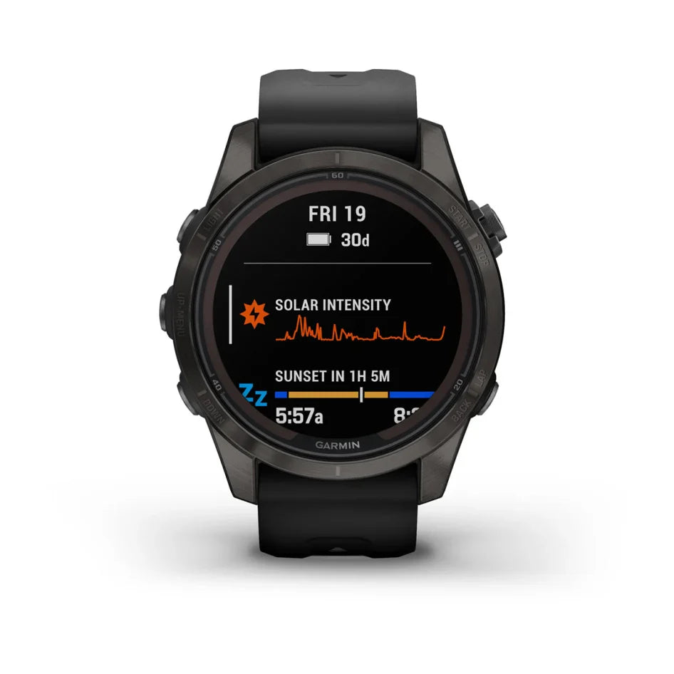 Garmin fēnix 7S Pro – Sapphire Solar Edition Carbon Gray DLC Titanium with Black Band
