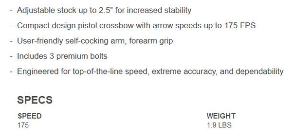 BEAR X - DESIRE XL PISTOL CROSSBOW - Canadian Archery Supply