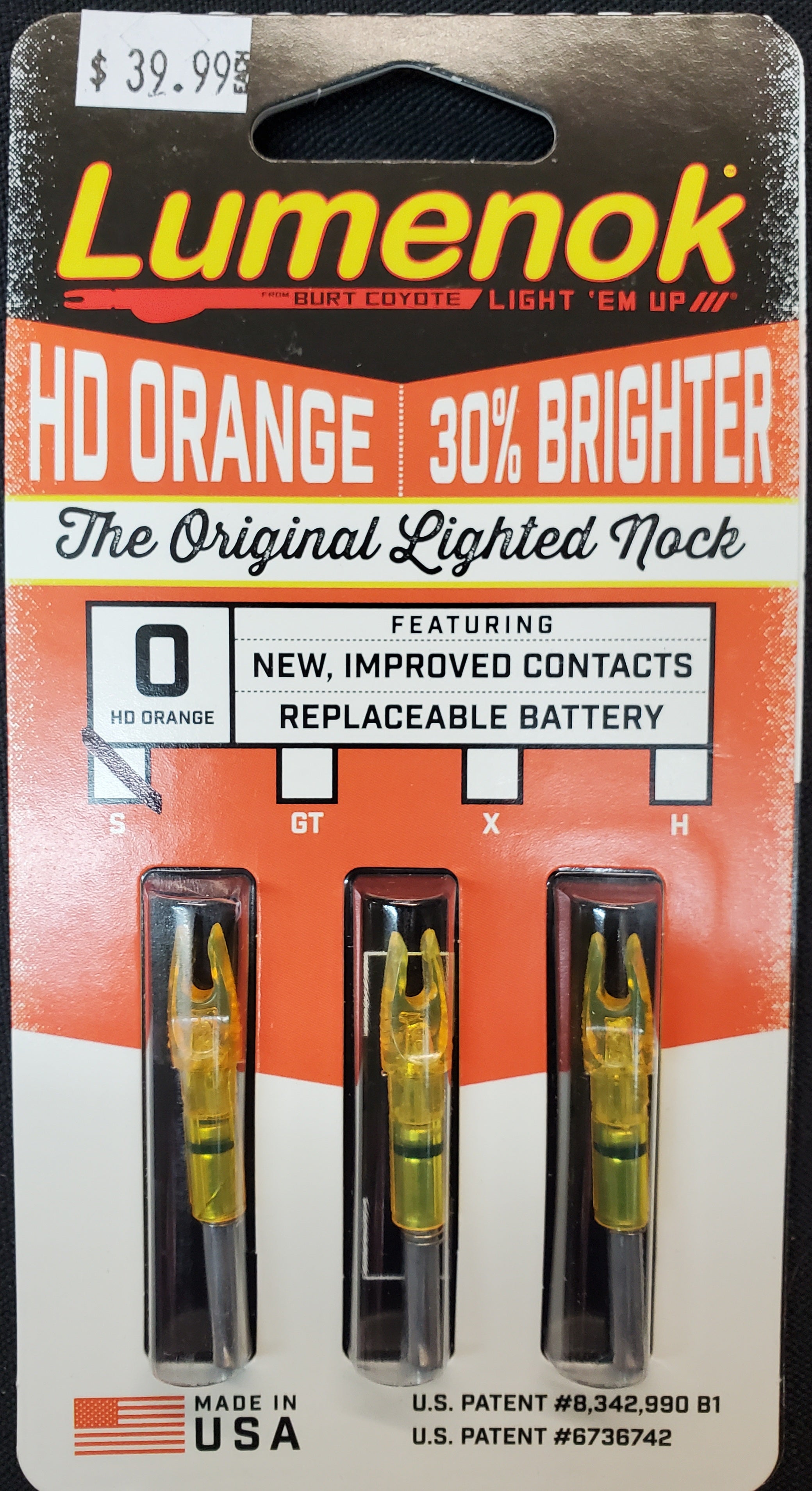 LUMENOK SIGNATURE "S" NOCK 3PK
