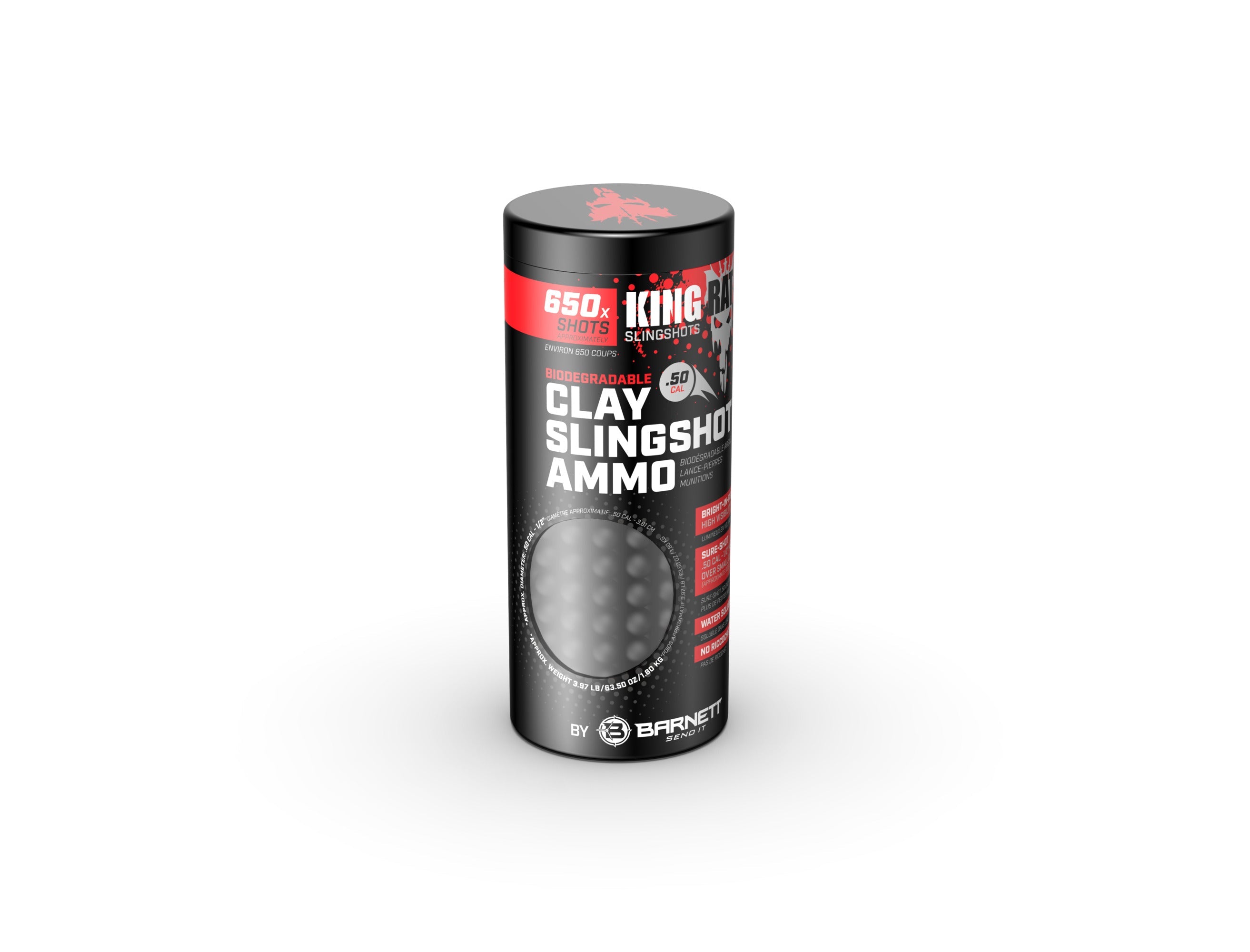 Barnett Biodegradable Clay Slingshot Ammo, .50 Caliber - 650 Ct