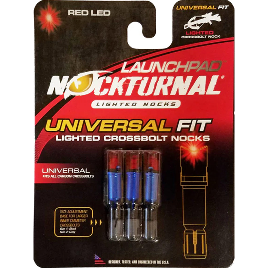 Nockturnal Launchpad Universal Crossbow Lighted Nocks - Red - 3 Pack