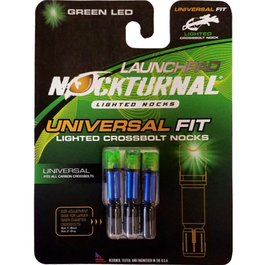 Nockturnal Launchpad Universal Crossbow Lighted Nocks - Green - 3 Pack