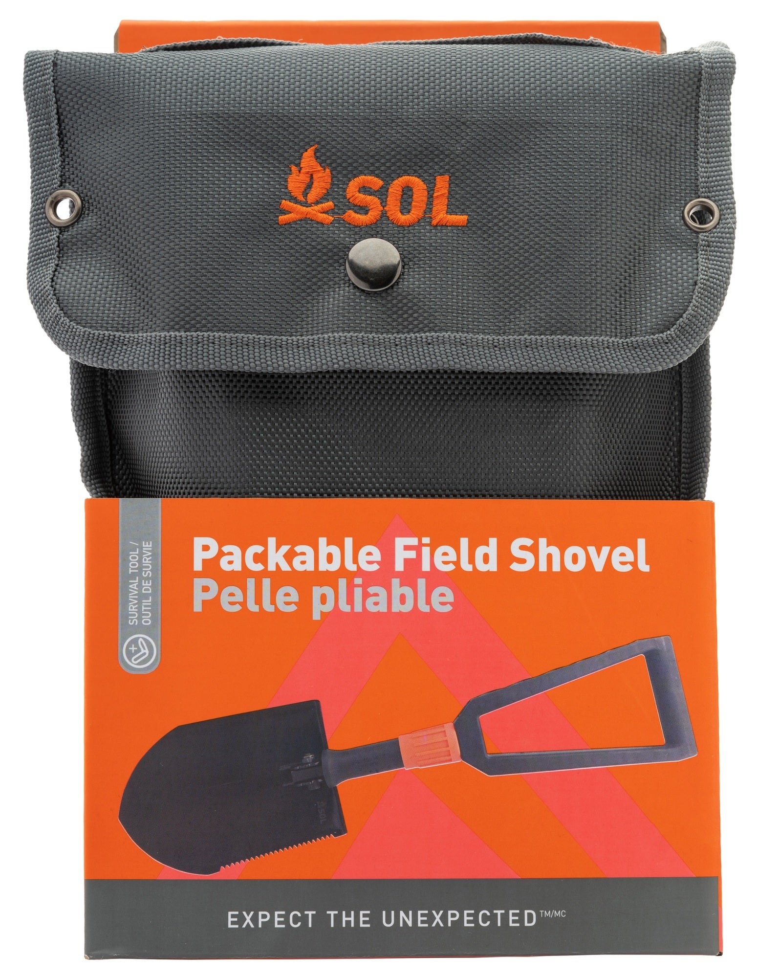 SOL Packable Field Shovel Folding, w/Carry Pouch, 2lbs