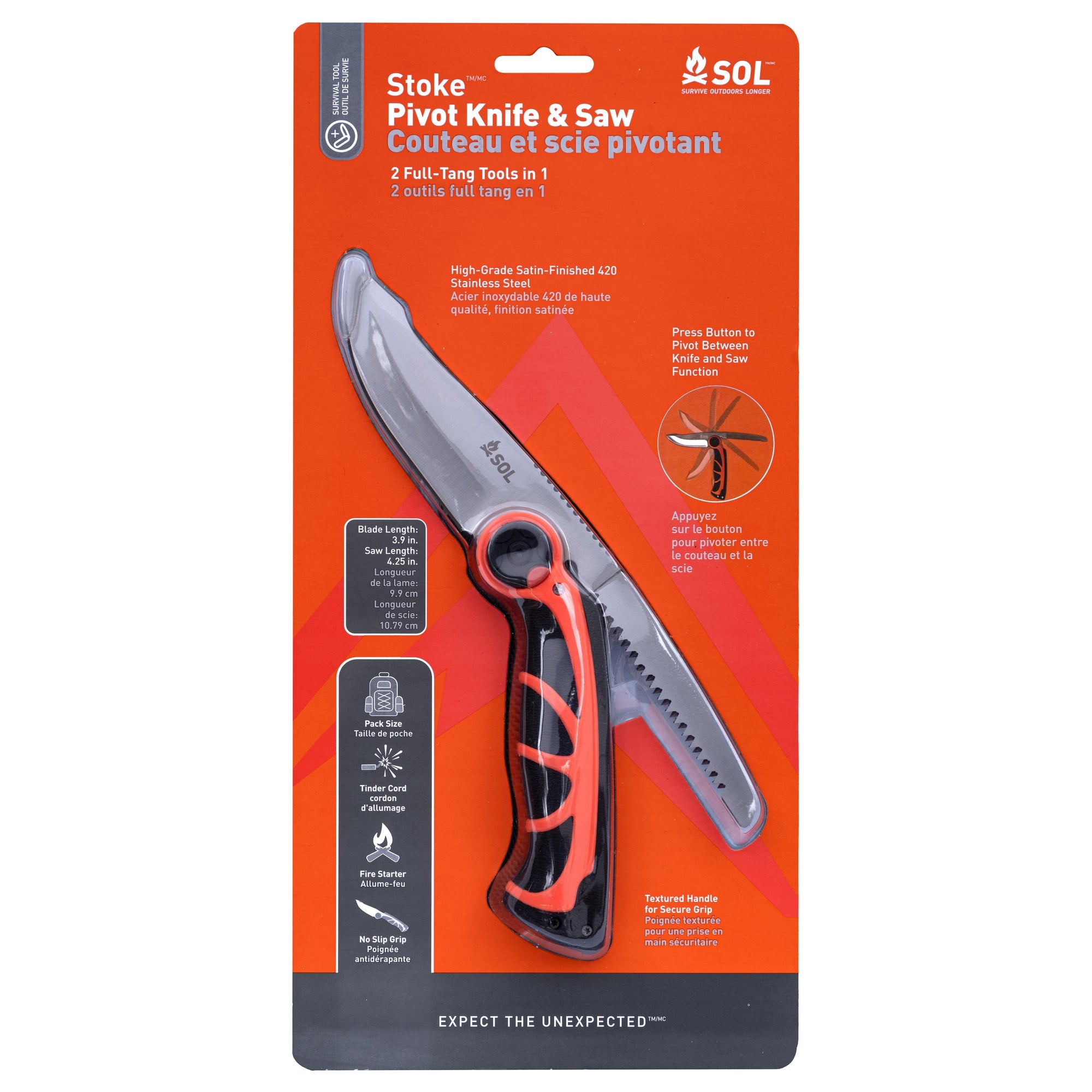 SOL Stoke Pivot Knife &amp; Saw. 3 Long Saw with 2.8mm