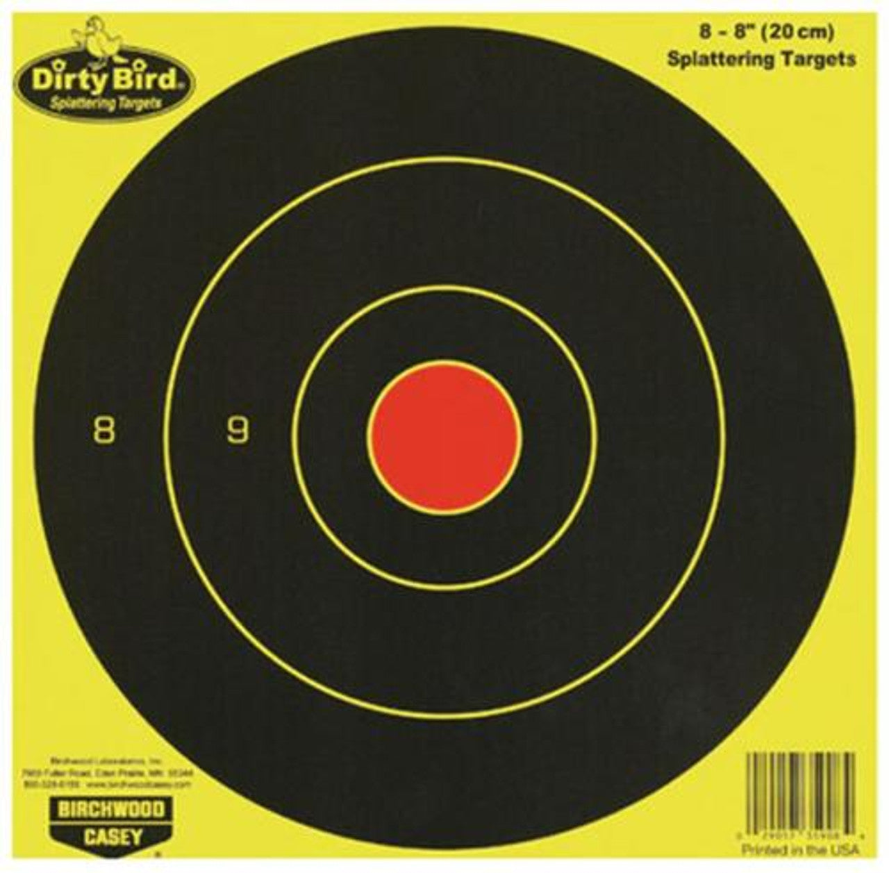 DIRTY BIRD 8 YELLOW BULLSEYE TARGET  8 SHEETS