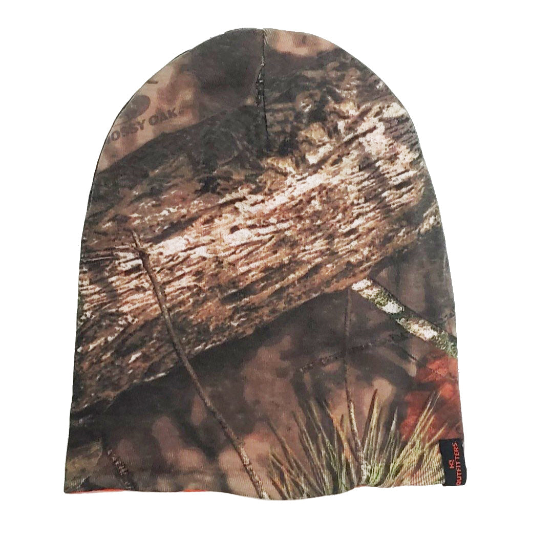 HQ Outfitters Reversible Hat/Beanie, Blaze Orange & Mossy Oak Breakup Country
