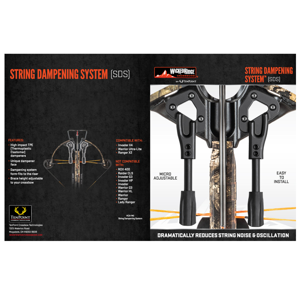 Wicked Ridge String Dampening System (f/Invader X4, Warrior UL)