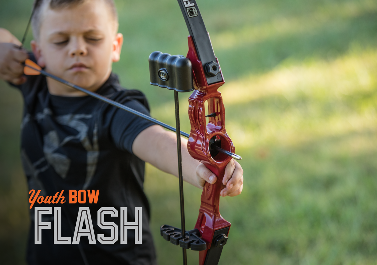 Bear Archery Flash Youth Bow - Red / Both / Continuous up to 18 lbs.