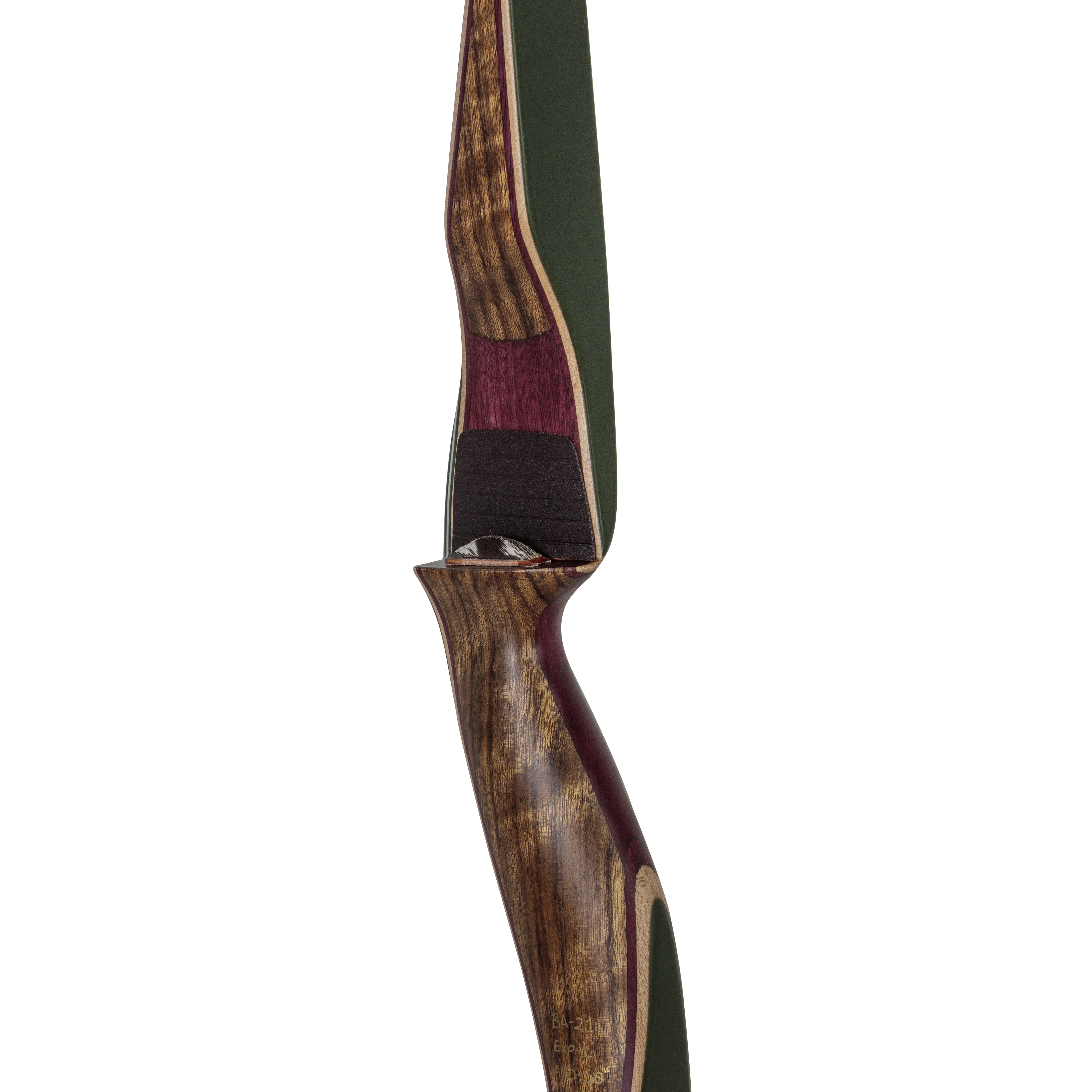 Bear Archery Kodiak Recurve Bow - Shedua/Purple Heart/Green Glass / Left Hand / 40 lbs.