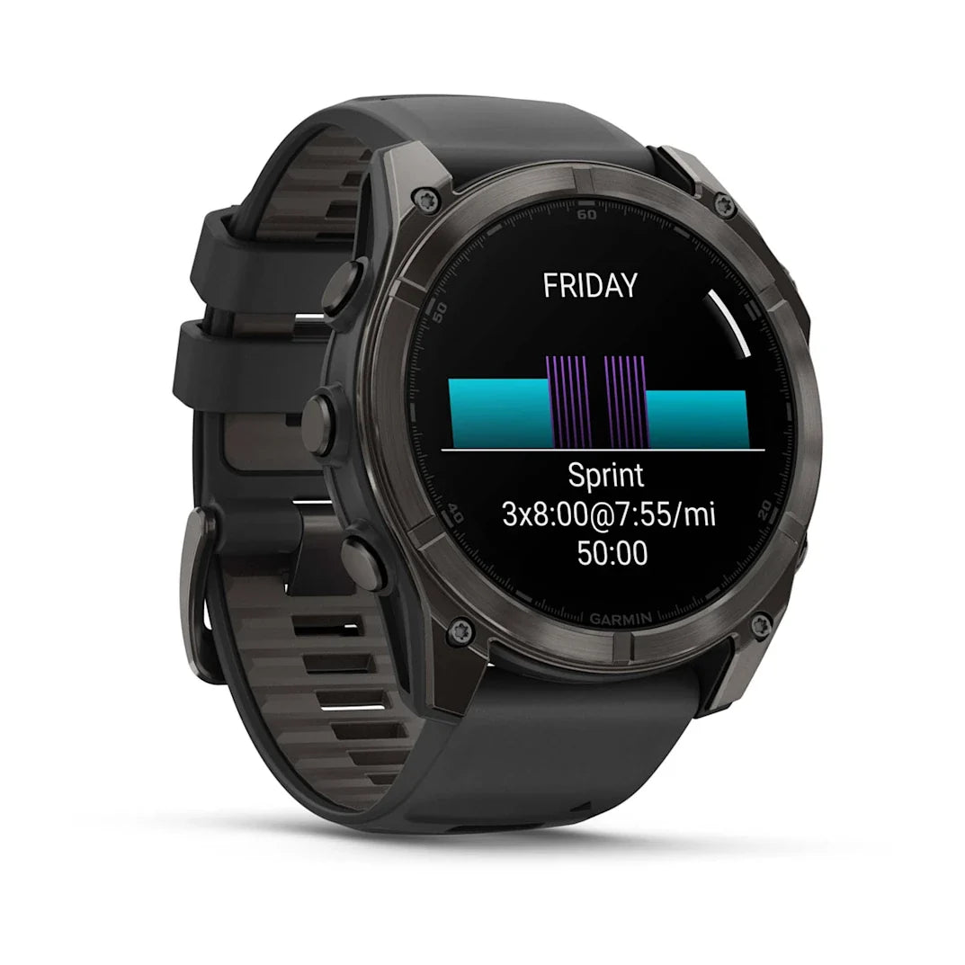 Garmin fēnix 8 – 51 mm AMOLED Sapphire Carbon Gray DLC Titanium with Black / Pebble Gray
