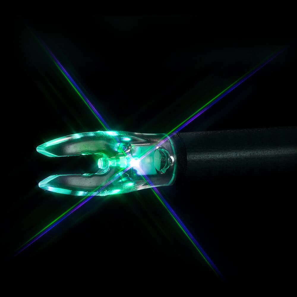 Nockturnal FIT Universal Lighted Nocks - Strobing Blue/Green - 3 Pack