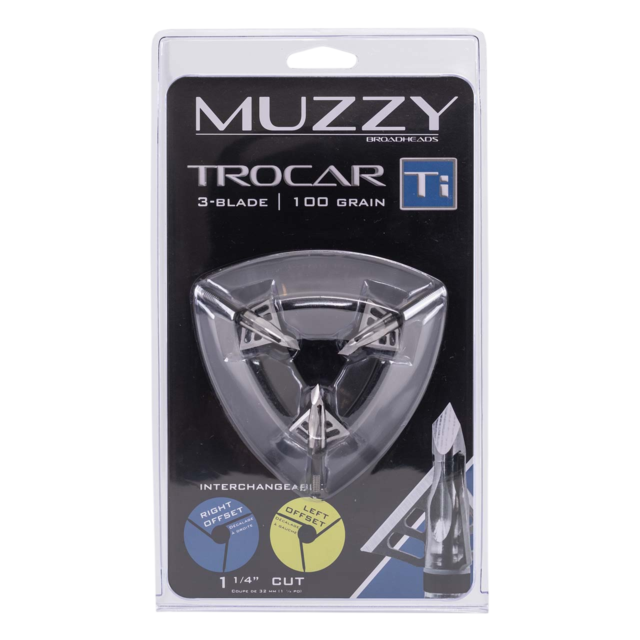 Muzzy Trocar Ti 100 Grain titanium fixed broadheads 3-pack