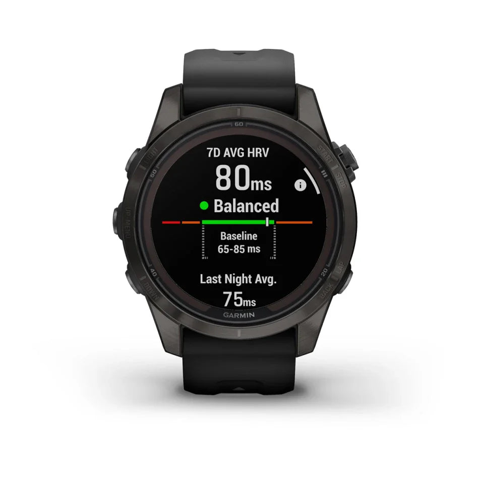 Garmin fēnix 7S Pro – Sapphire Solar Edition Carbon Gray DLC Titanium with Black Band