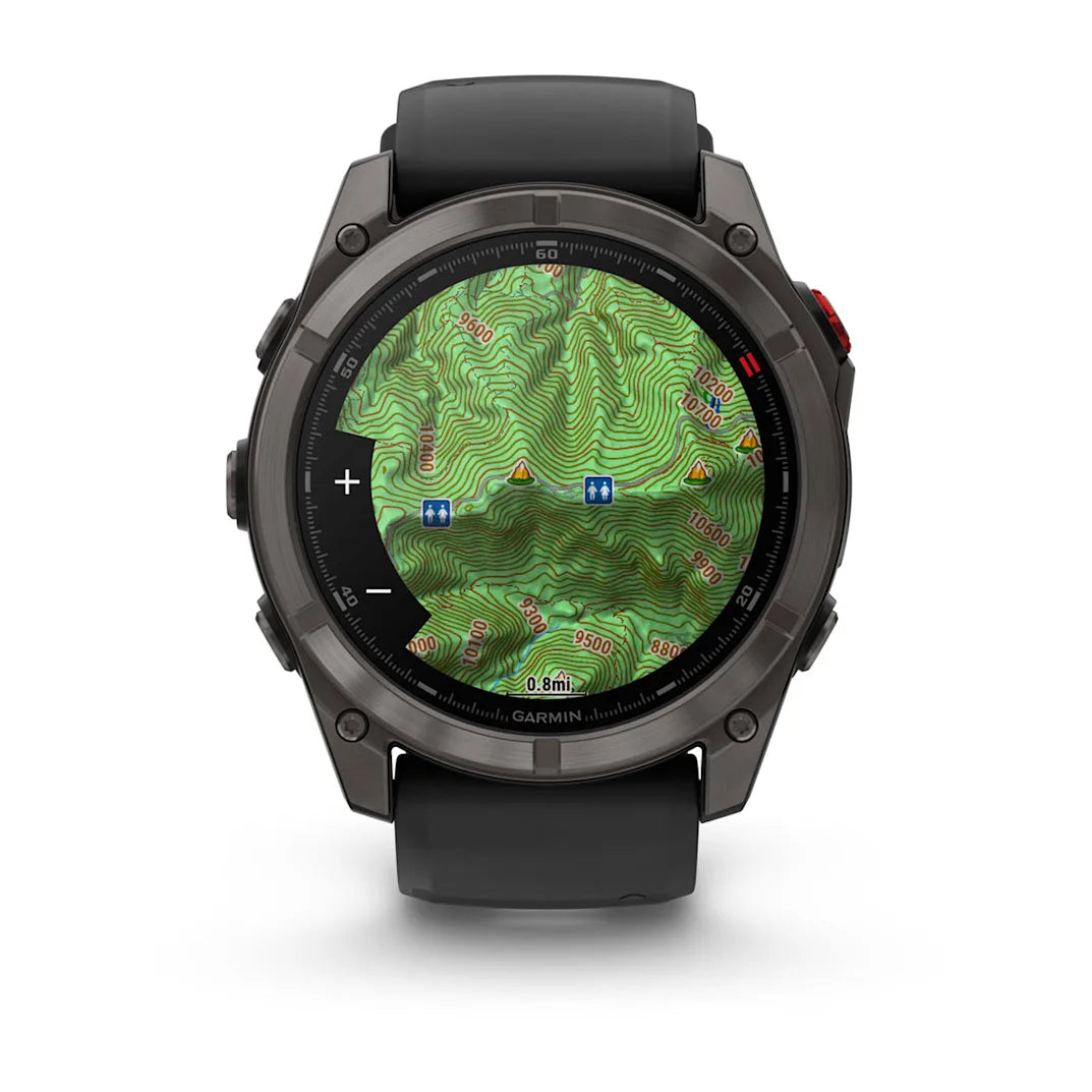 Garmin fēnix 8 Pro 51 mm AMOLED Sapphire Carbon Gray DLC Titanium with Black / Pebble Gray Silicone Band