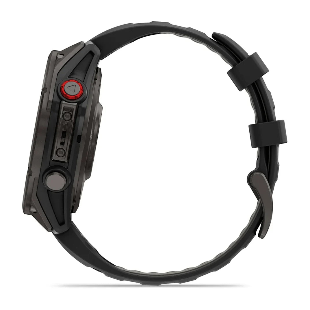 Garmin fēnix 8 Pro 47 mm AMOLED Sapphire Carbon Gray DLC Titanium with Black / Pebble Gray Silicone Band