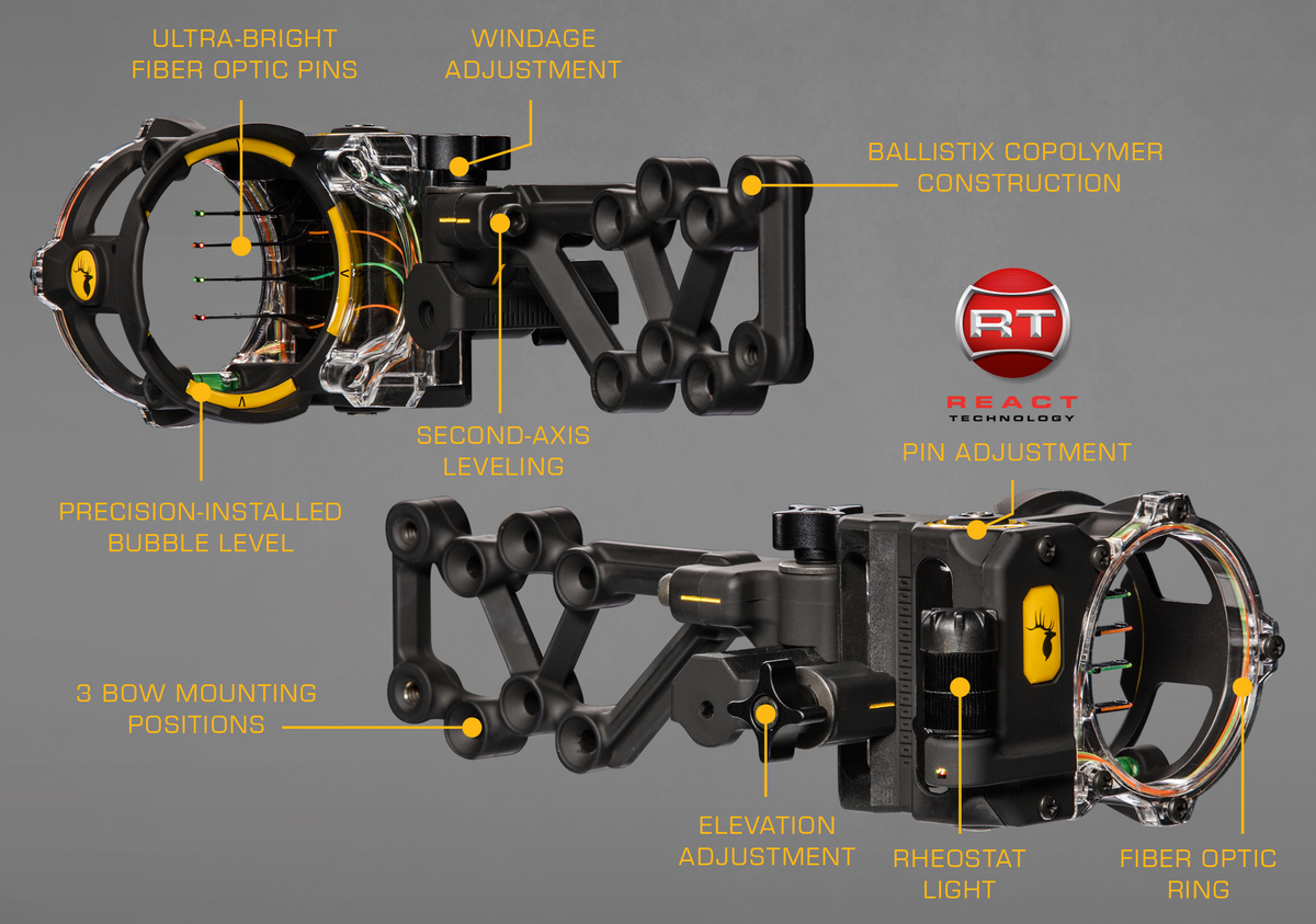 Trophy Ridge React® H4 Bow Sight - Left Hand / .019