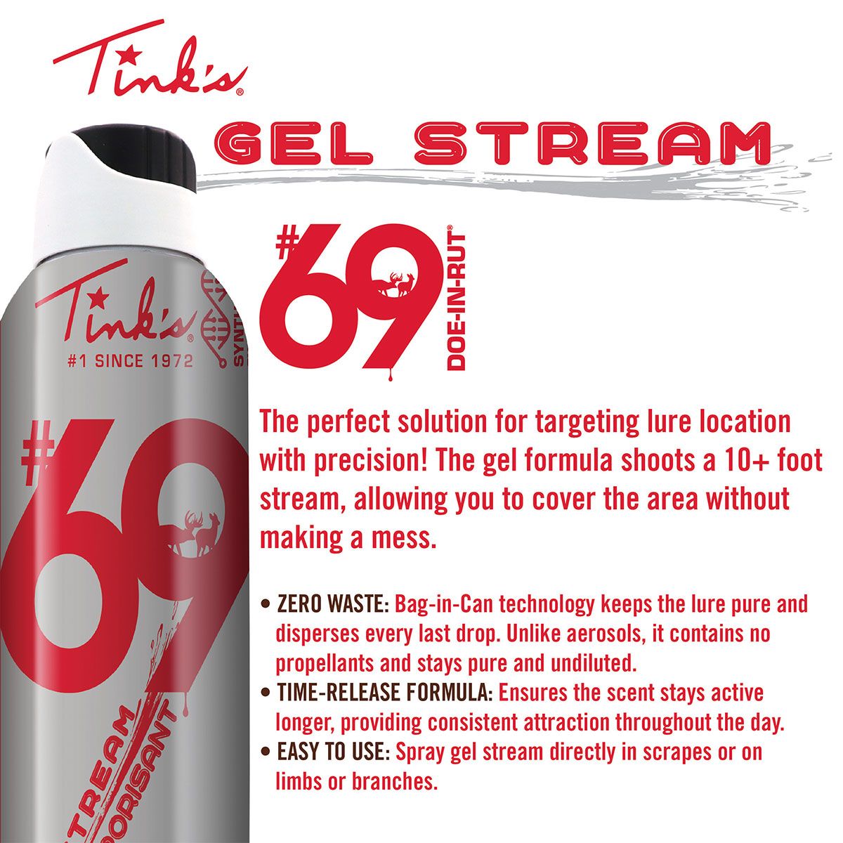 Tink's #69 Doe-In-Rut Hot Shot Gel Stream Synthetic Scent 5 oz