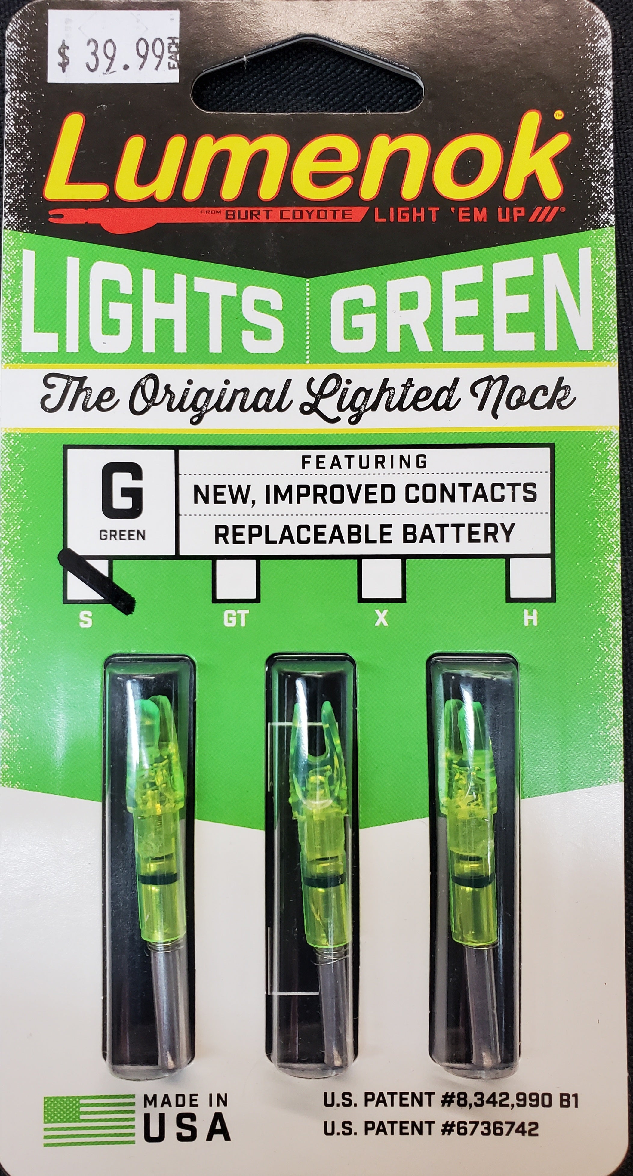 LUMENOK SIGNATURE "S" NOCK 3PK